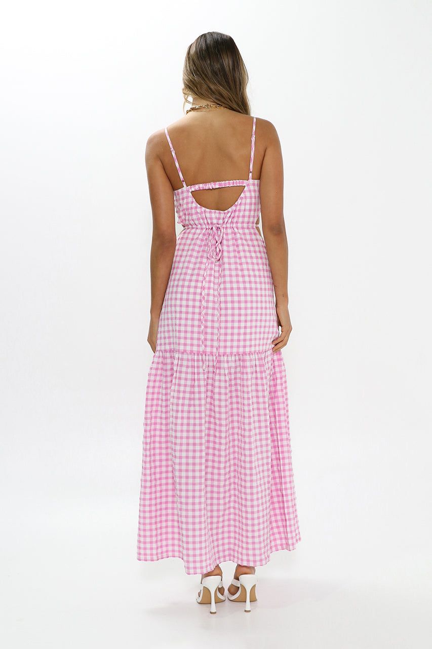Elyse Maxi Dress | Pink Gingham sold by Madison product image thumbnail 4