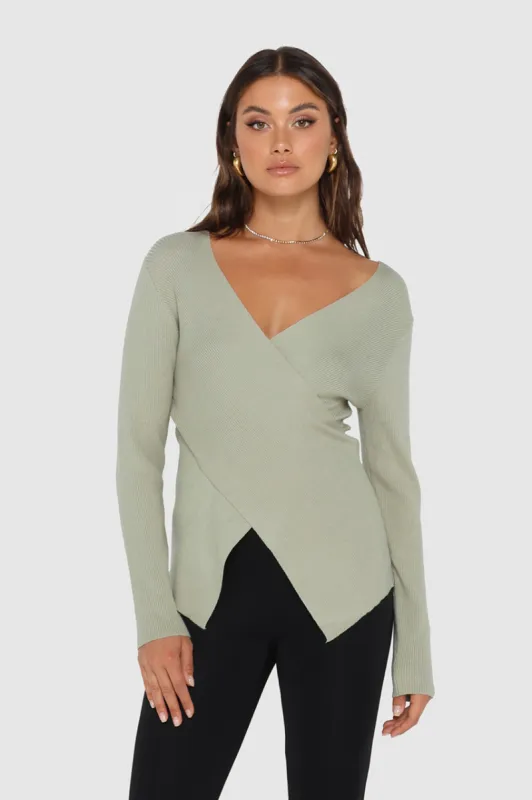 Marley Knit Top | Light Sage sold by Madison