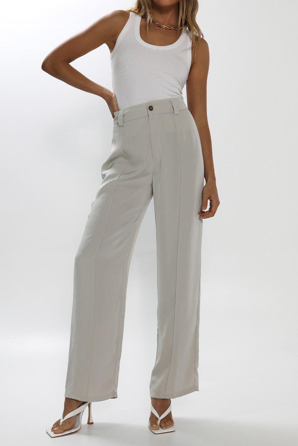 Giselle Pants | Chalk sold by Madison product image thumbnail 4