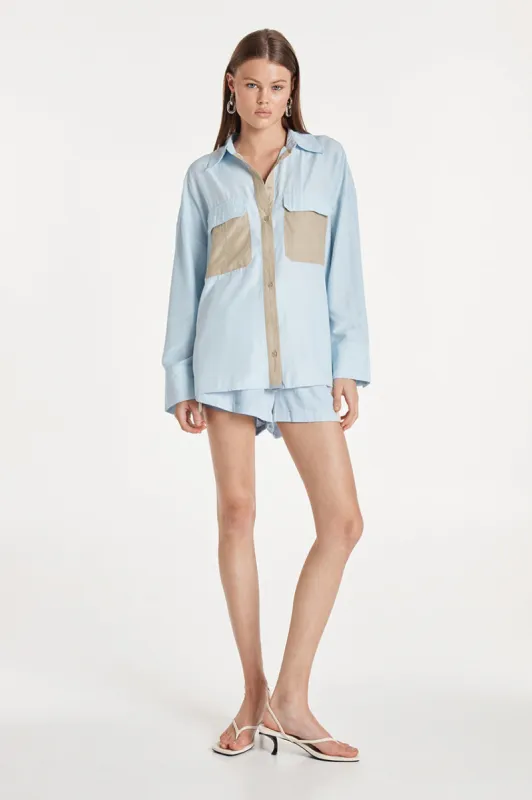 Shannon Shirt | Powder Blue sold by Madison