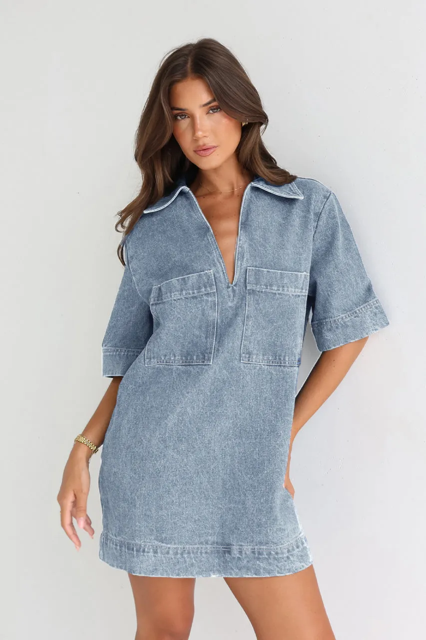 Tara Mini Dress | Light Denim sold by Madison product image thumbnail 5