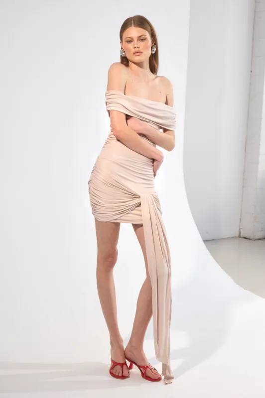 Yolanie Mini Dress | Beige sold by Madison
