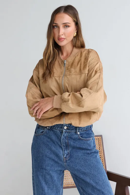 Deserae Jacket | Tan Suede sold by Madison