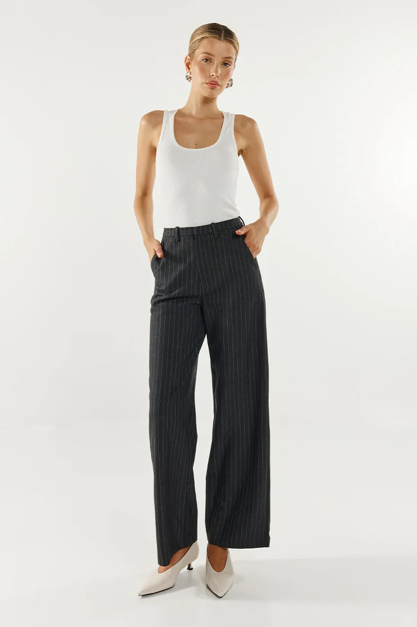 Zanda Pants | Charcoal Pinstripe sold by Madison product image thumbnail 5
