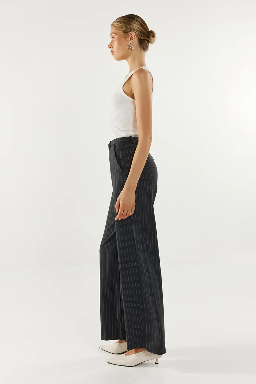 Zanda Pants | Charcoal Pinstripe sold by Madison product image thumbnail 3