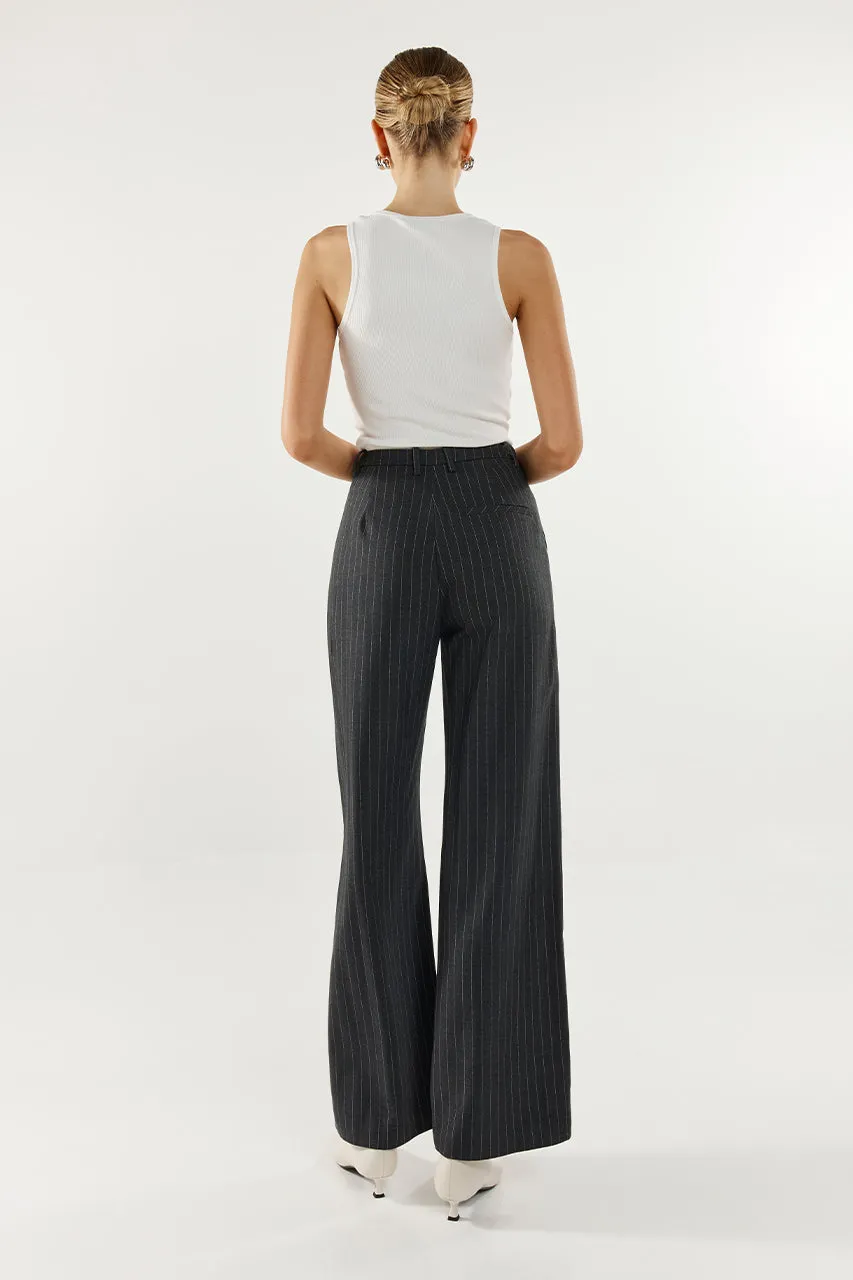 Zanda Pants | Charcoal Pinstripe sold by Madison product image thumbnail 4
