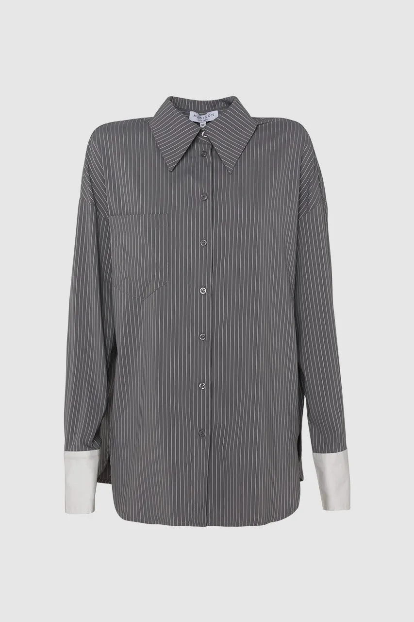 Lyon Shirt | Charcoal Stripe sold by Madison product image thumbnail 5