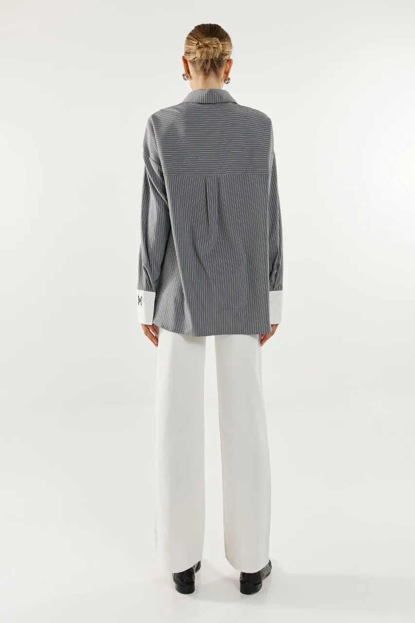 Lyon Shirt | Charcoal Stripe sold by Madison product image thumbnail 3