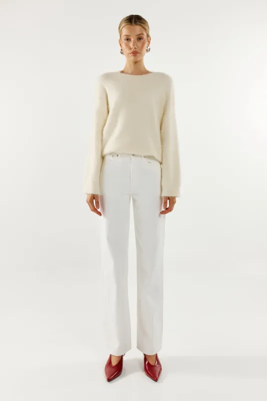 Angelina Knit Jumper | White sold by Madison