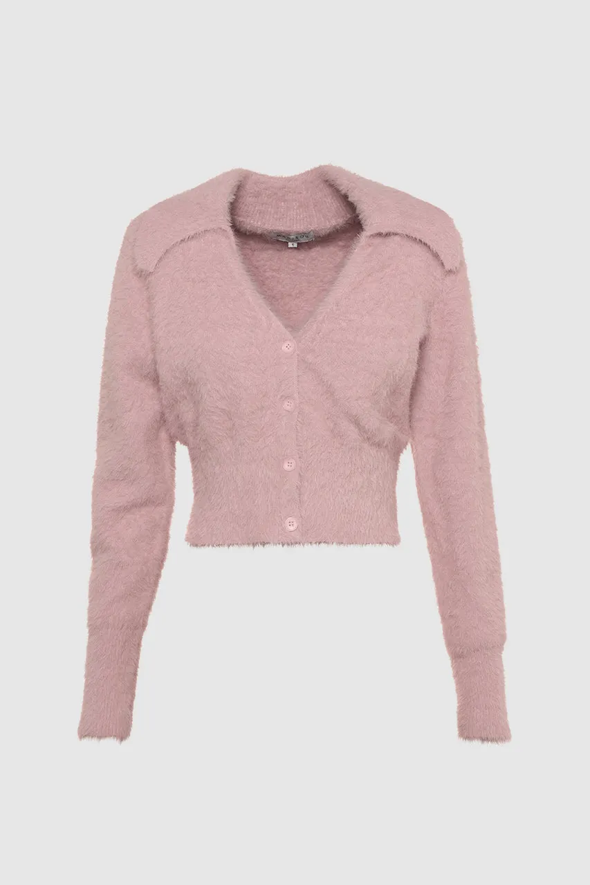 Lucy Knit Cardigan | Dusty Pink sold by Madison product image thumbnail 3