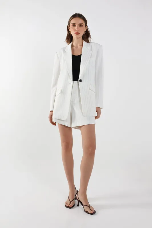 Collins Blazer | White Pinstripe sold by Madison