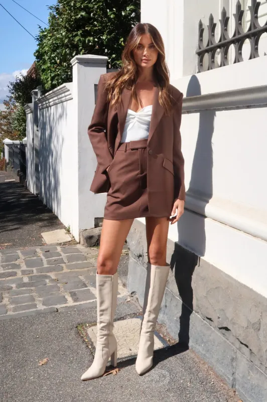 Collins Blazer | Choc sold by Madison