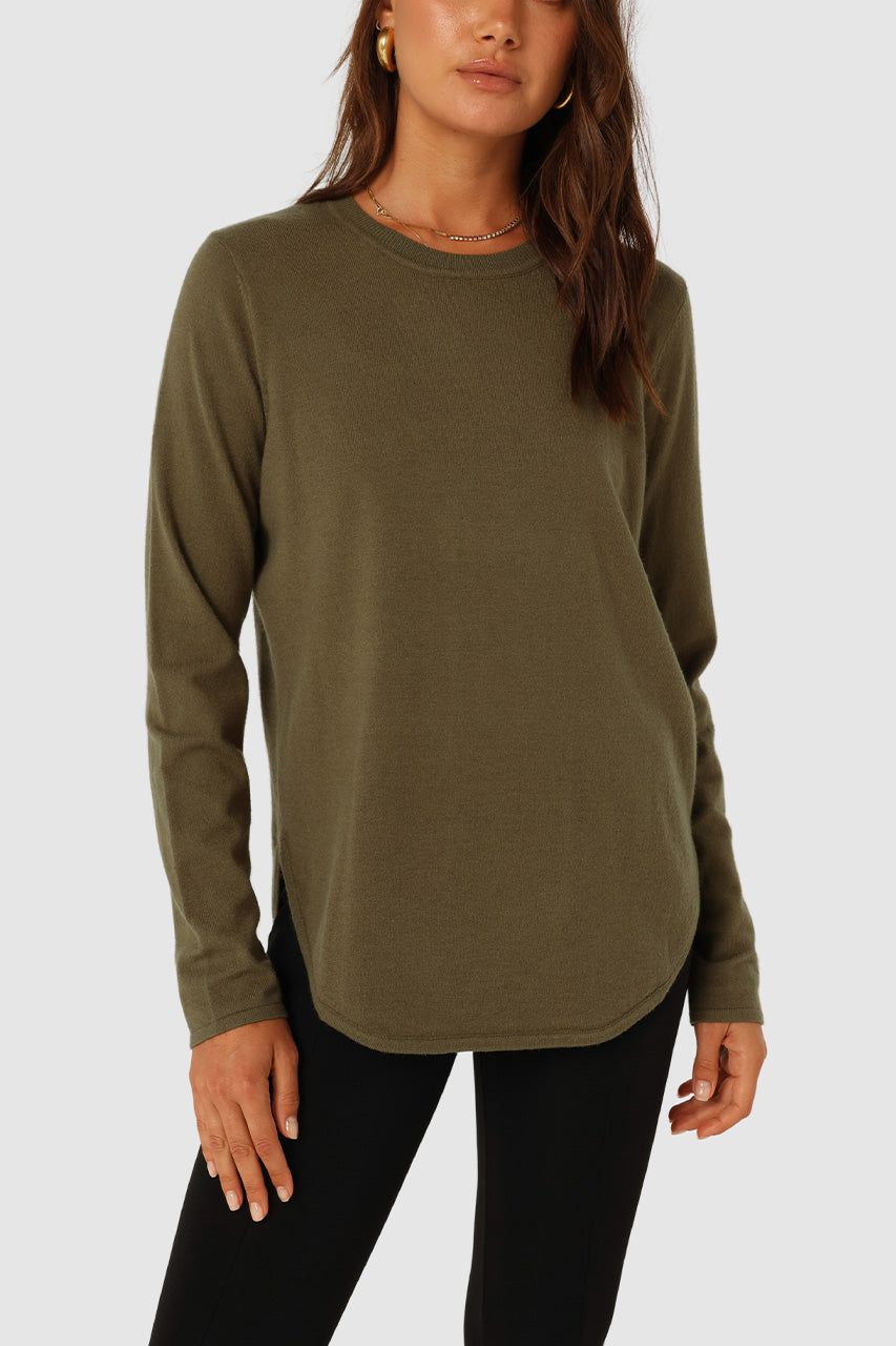 Iris Knit Top | Khaki sold by Madison product image thumbnail 4