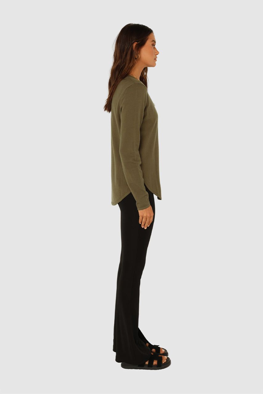 Iris Knit Top | Khaki sold by Madison product image thumbnail 2