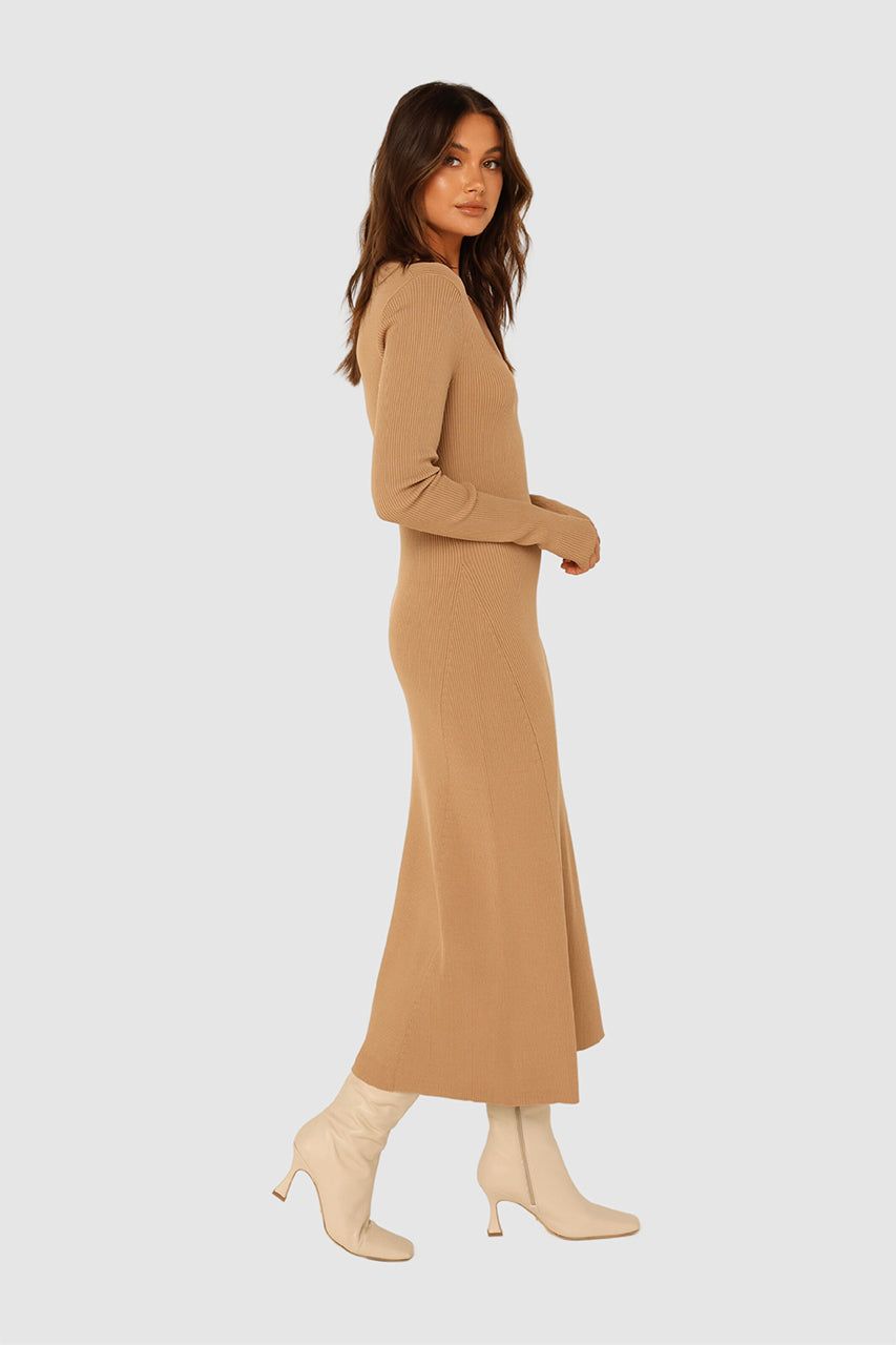 Melanie Knit Midi Dress | Latte sold by Madison product image thumbnail 2