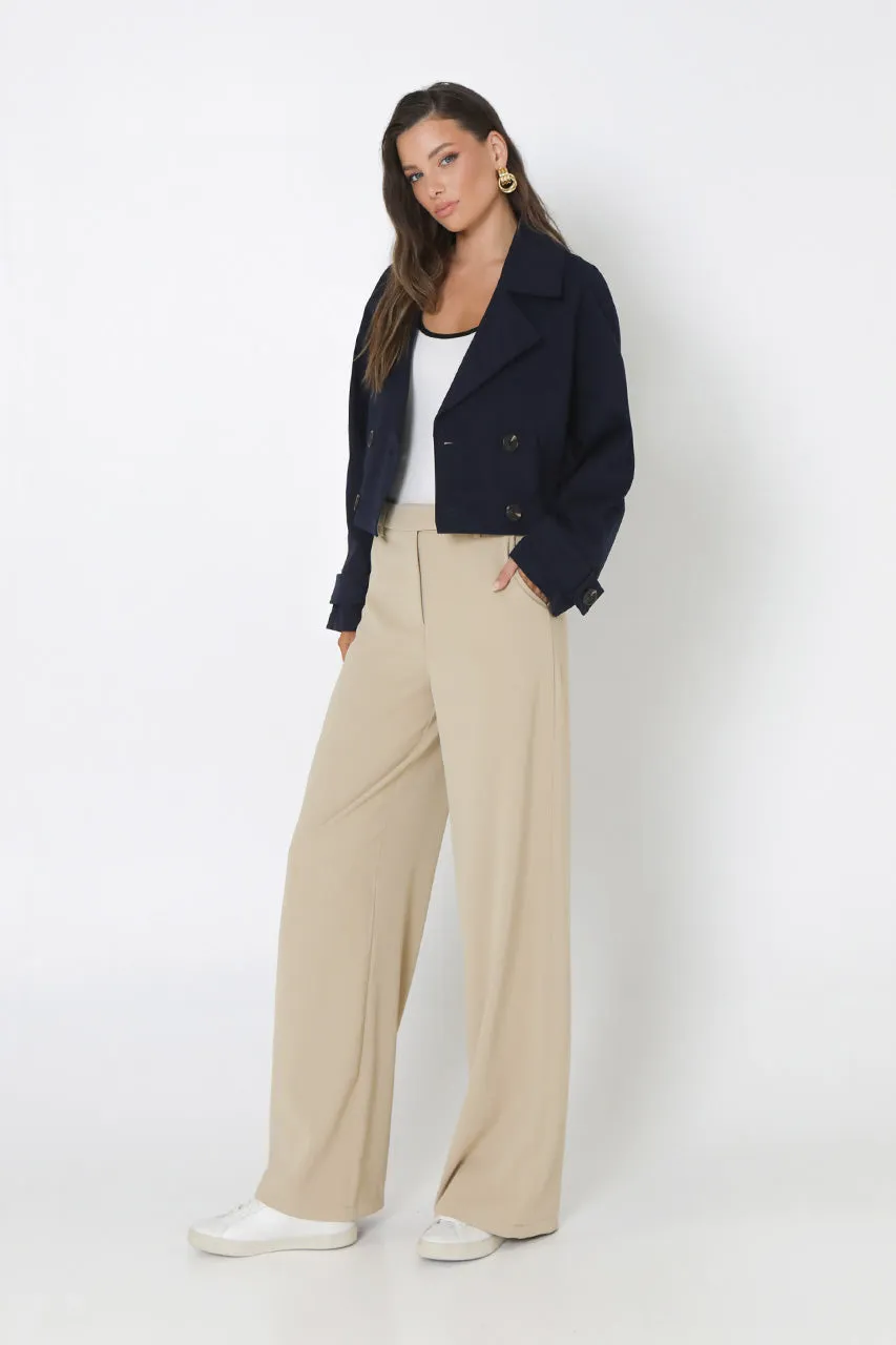 Eva Cropped Trench | Navy sold by Madison product image thumbnail 4