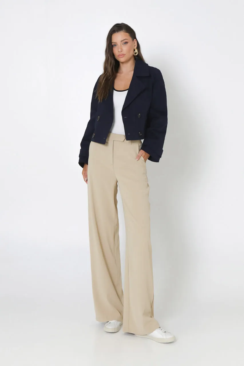 Eva Cropped Trench | Navy sold by Madison product image thumbnail 2