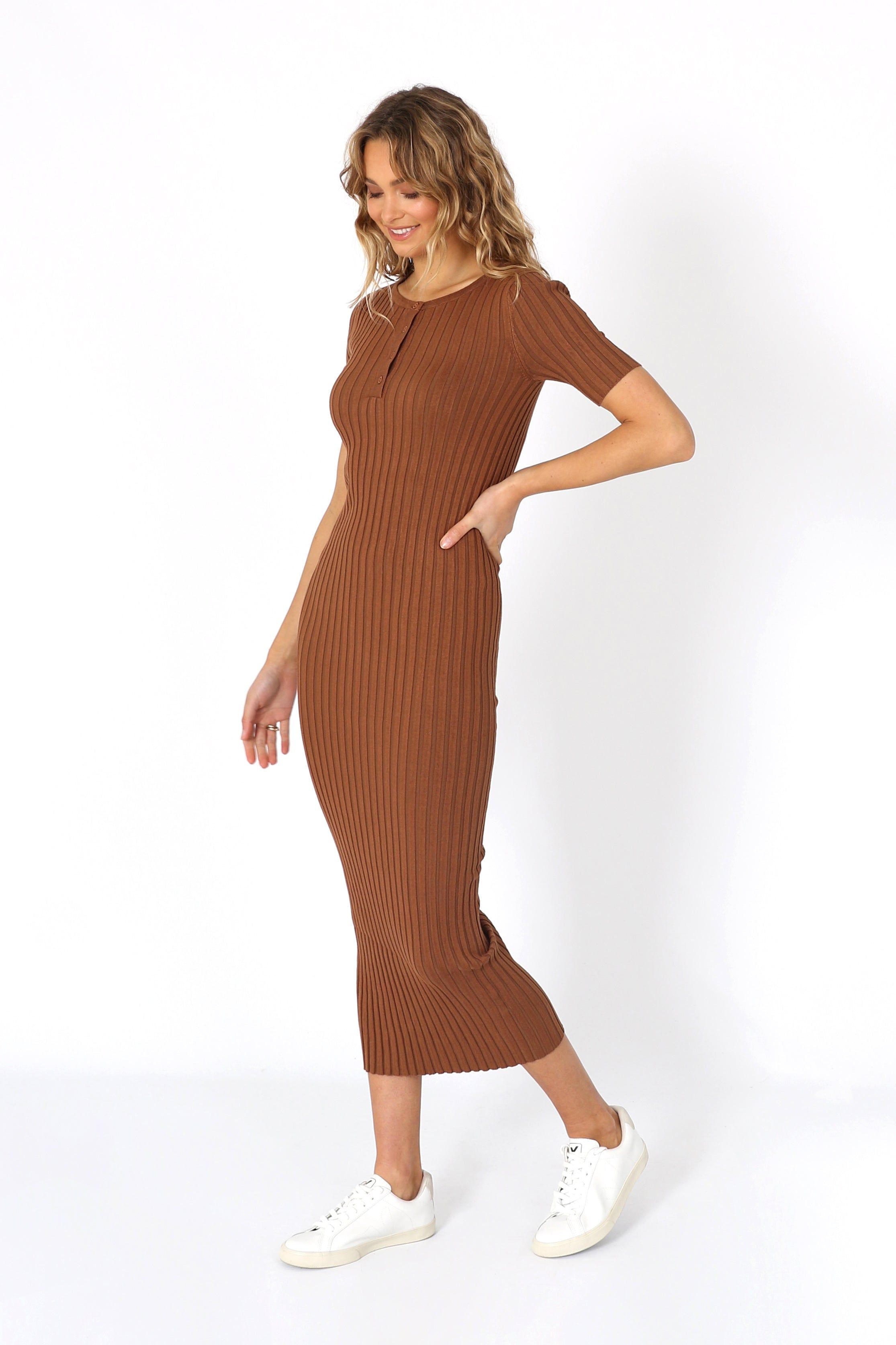 Paloma Dress | Choc sold by Madison product image thumbnail 3