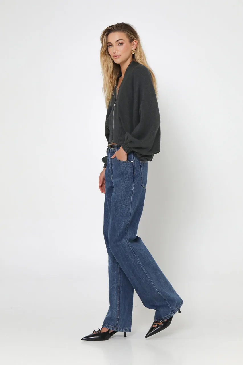 Finn Zip Knit Cardigan | Charcoal sold by Madison product image thumbnail 3