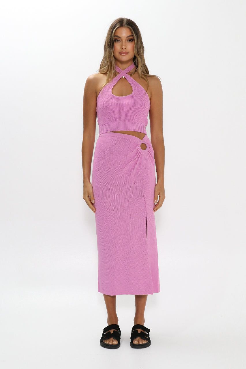 Gwen Knit Top | Pink sold by Madison