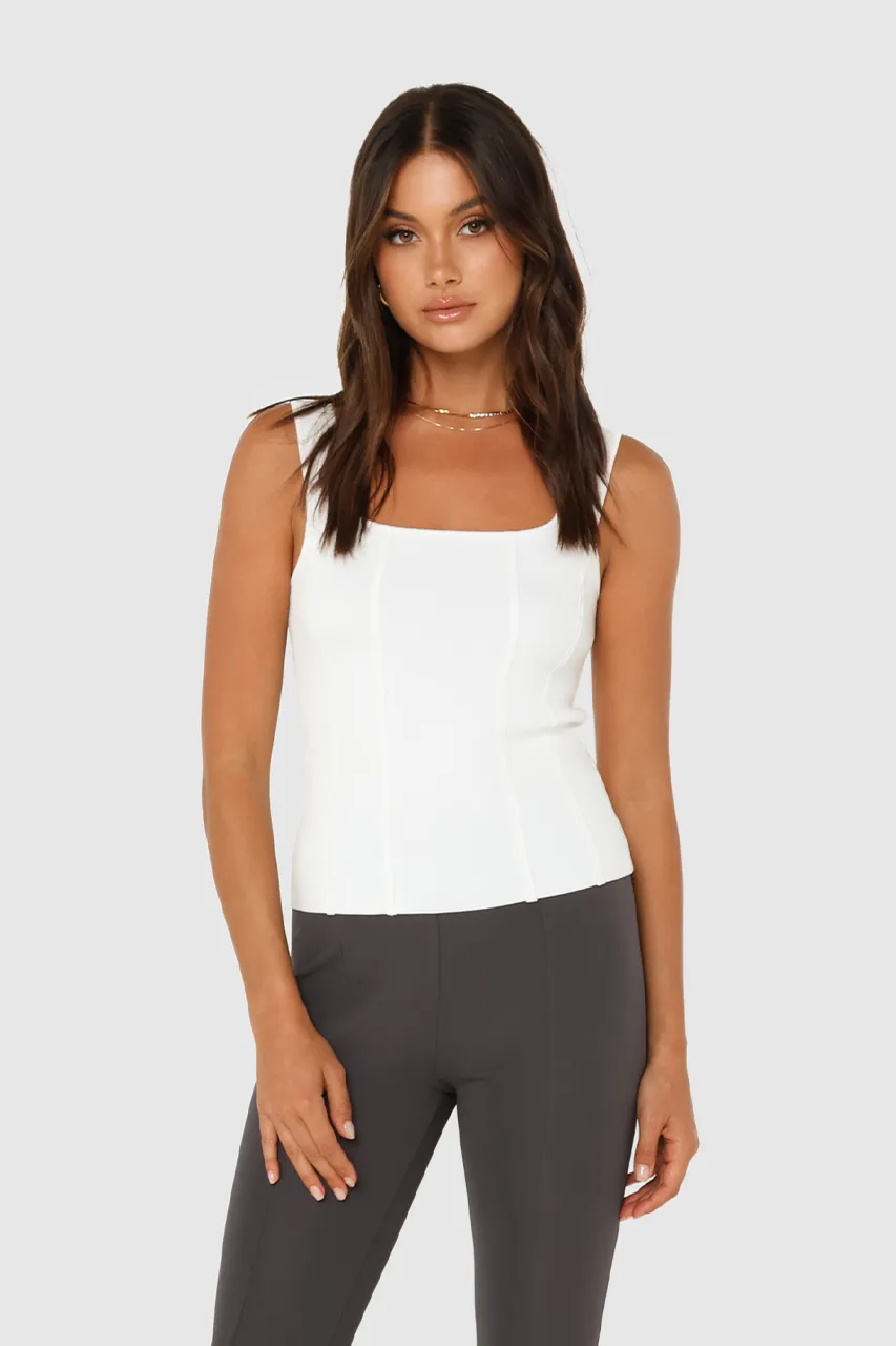 Karla Knit Top | White sold by Madison