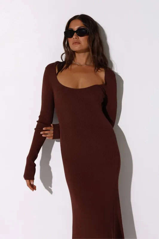 Melanie Knit Midi Dress | Choc sold by Madison