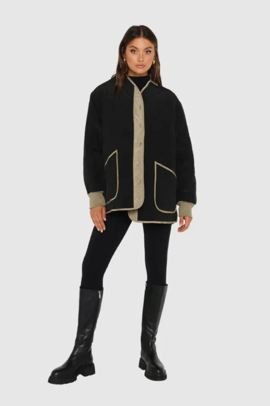 Annabelle Jacket | Black/Sage sold by Madison