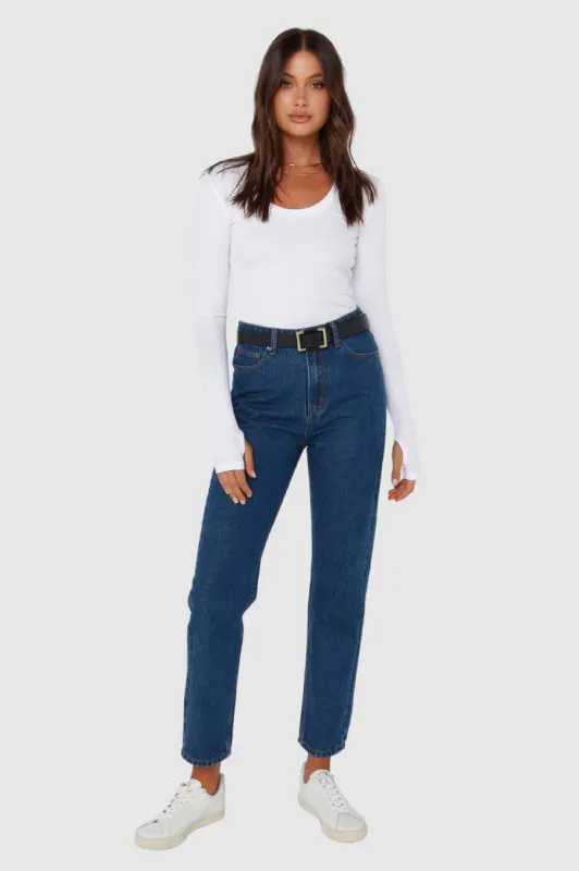 Sinclair Long Sleeve Top | White sold by Madison