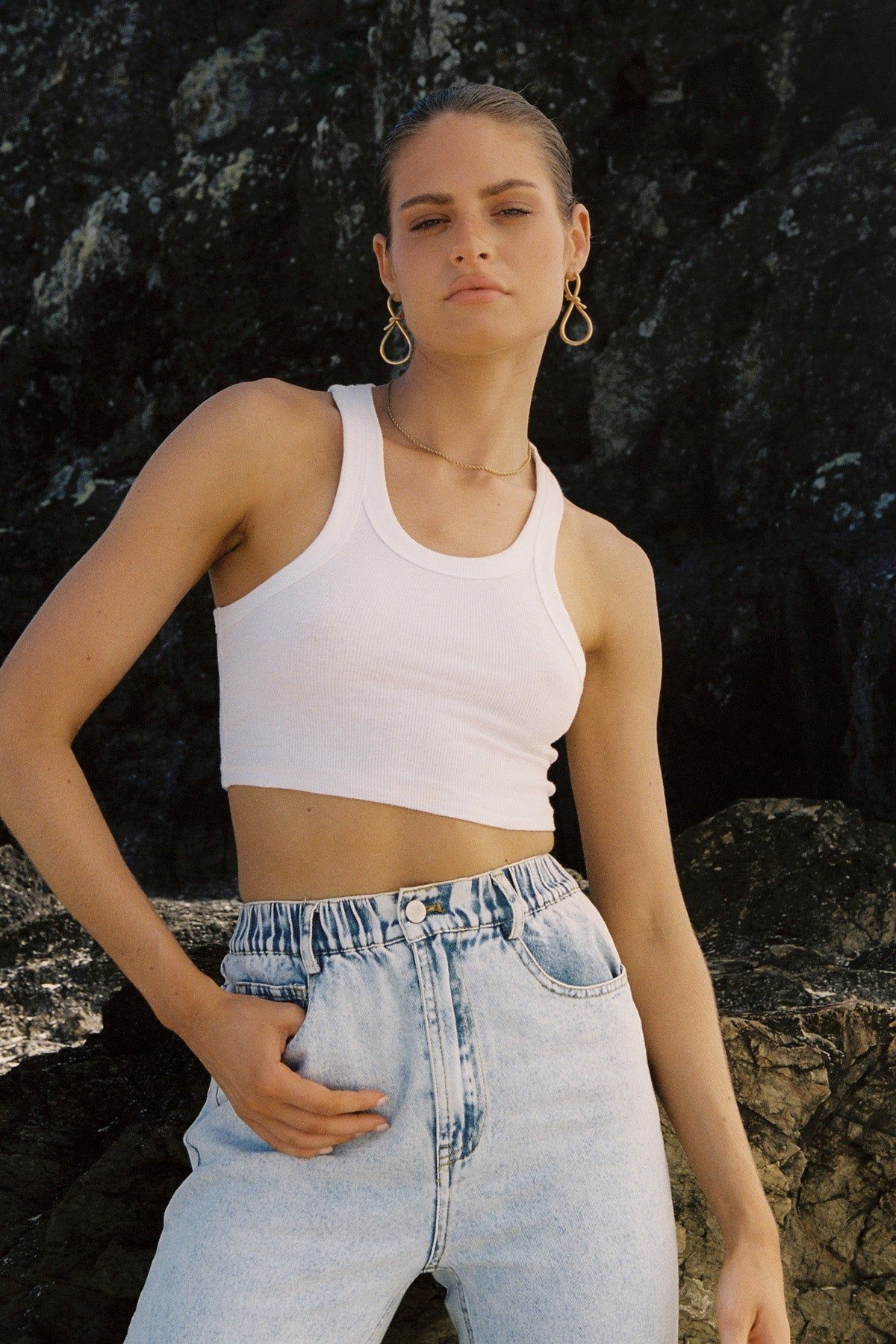 Dantae Crop Tank | White sold by Madison product image thumbnail 2