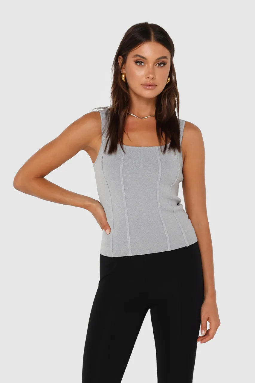 Karla Knit Top | Grey Marle sold by Madison