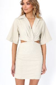 Astra Mini Dress | Sand sold by Madison