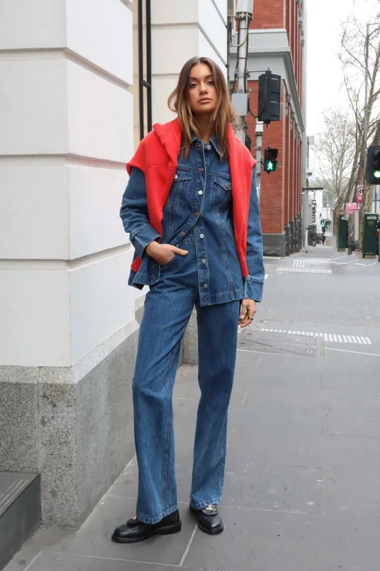 Alba Denim Shirt | Indigo Denim sold by Madison