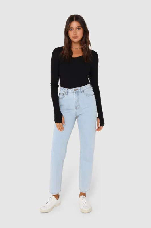 Sinclair Long Sleeve Top | Black sold by Madison