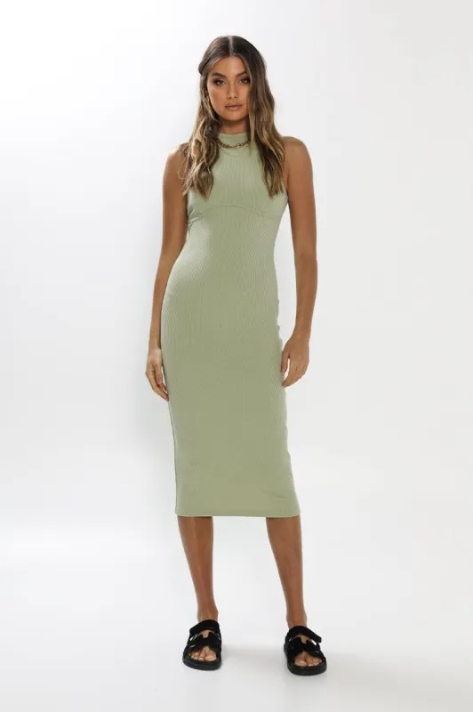 Manhattan Midi Dress | Green sold by Madison
