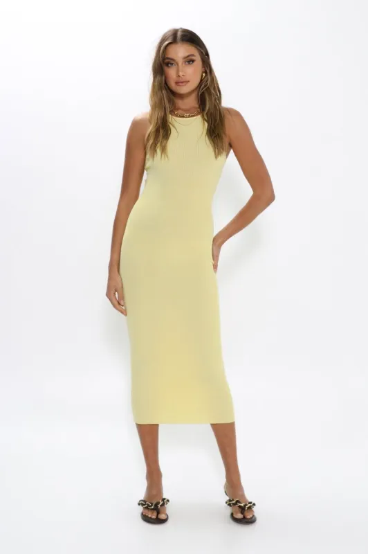 Devon Knit Midi Dress | Lemon sold by Madison
