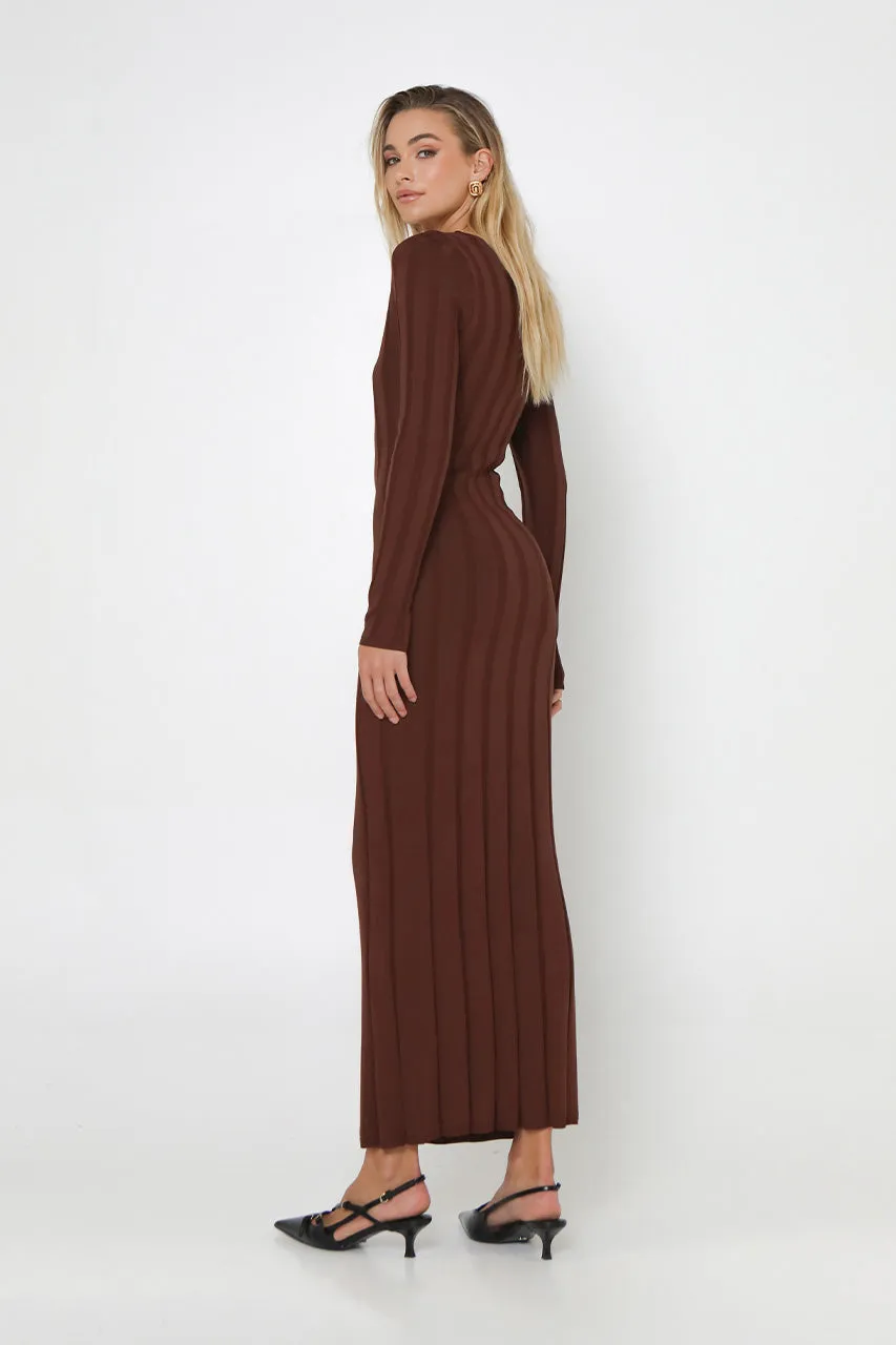 Lily Knit Maxi Dress | Coffee sold by Madison product image thumbnail 3