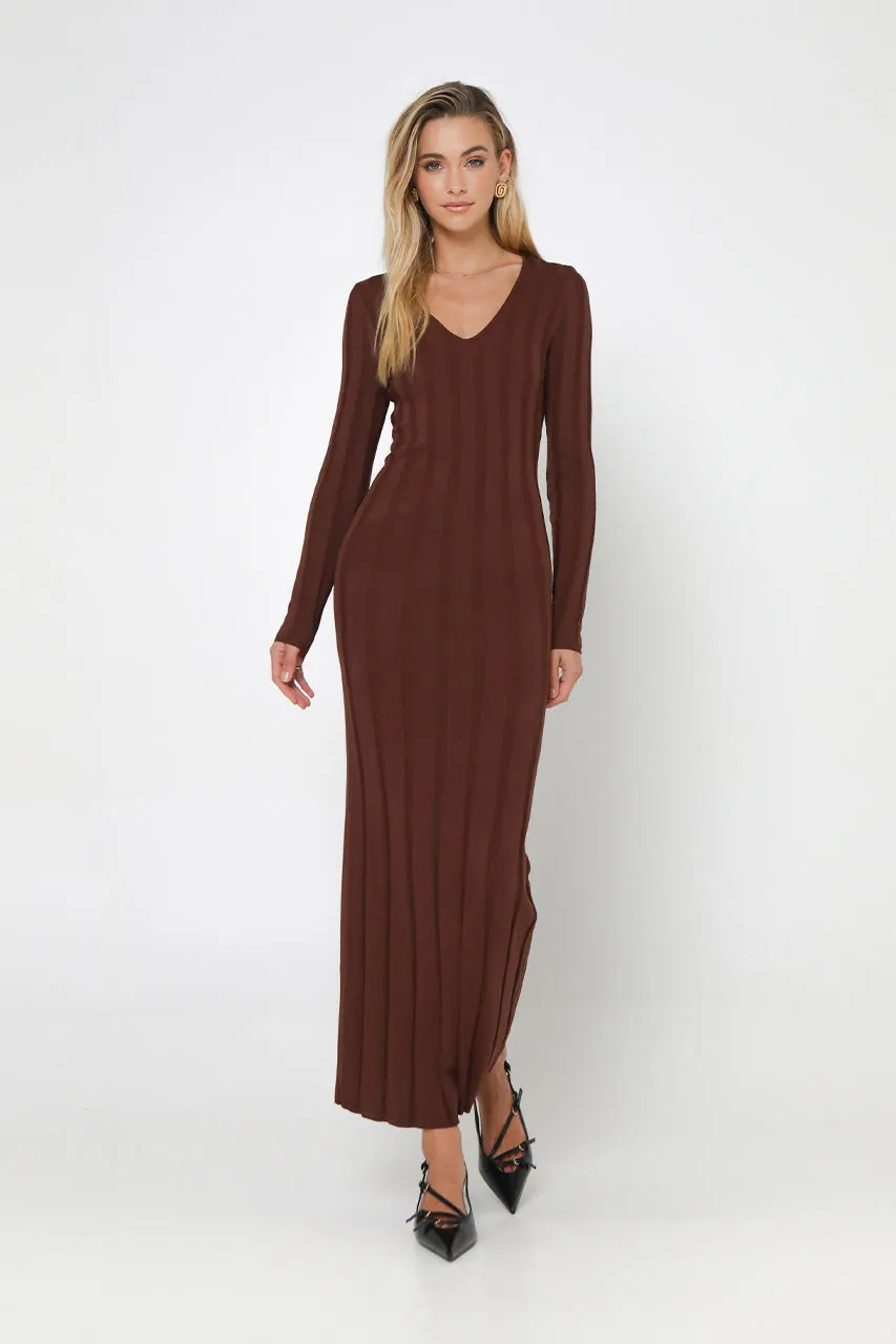 Lily Knit Maxi Dress | Coffee sold by Madison