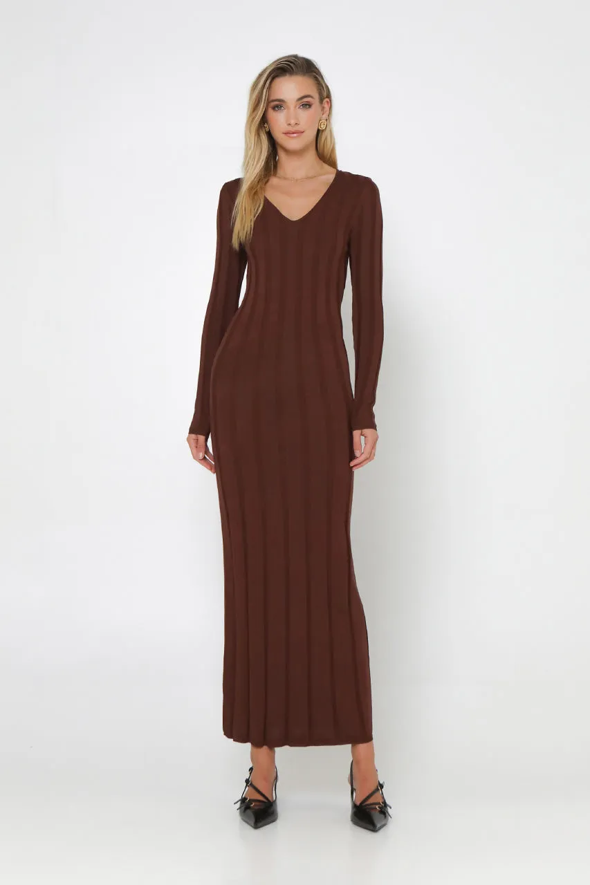 Lily Knit Maxi Dress | Coffee sold by Madison product image thumbnail 4