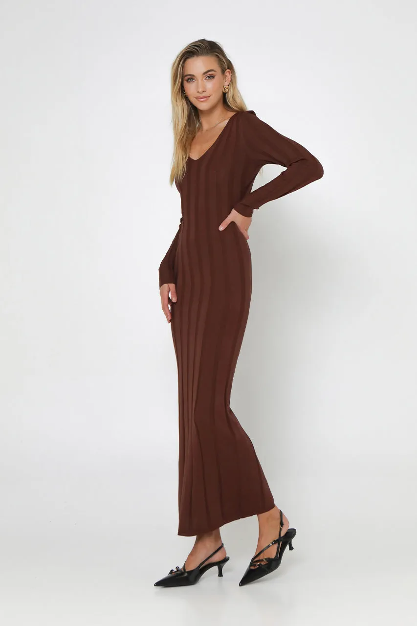 Lily Knit Maxi Dress | Coffee sold by Madison product image thumbnail 2