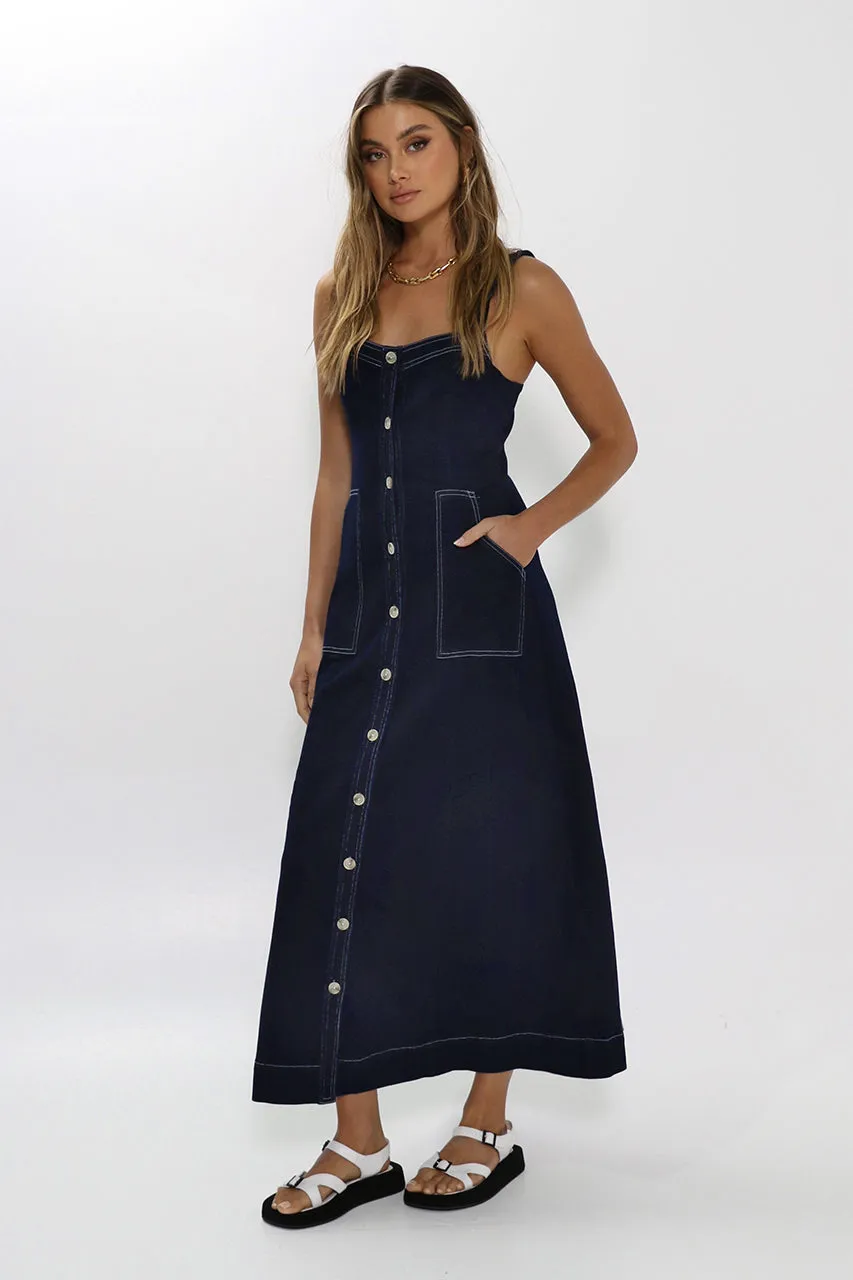 Ashton Maxi Dress | Navy Denim sold by Madison product image thumbnail 2