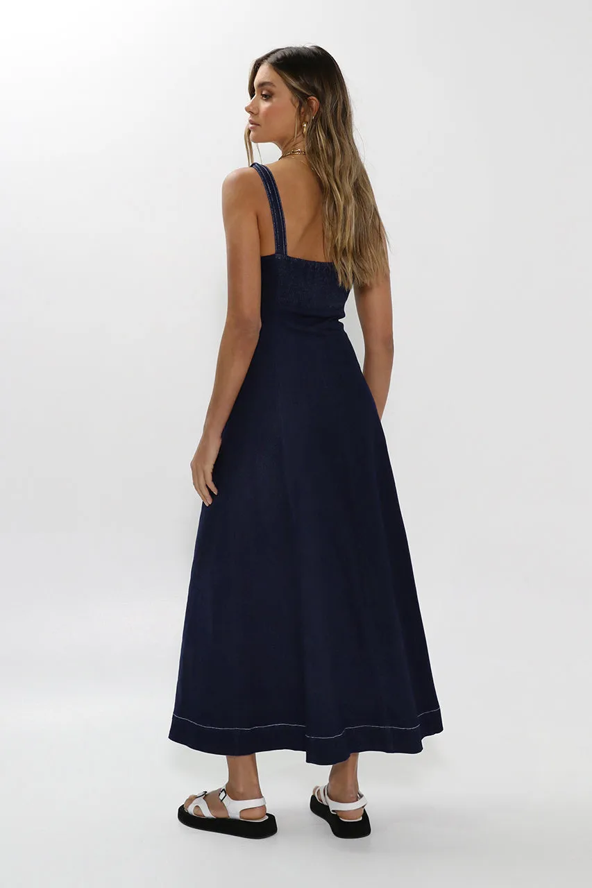 Ashton Maxi Dress | Navy Denim sold by Madison product image thumbnail 3