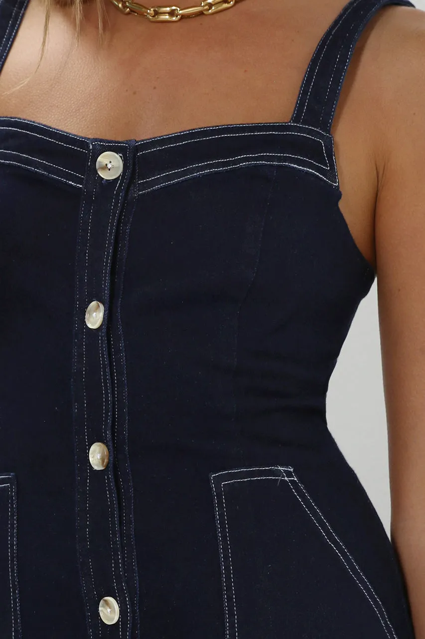 Ashton Maxi Dress | Navy Denim sold by Madison product image thumbnail 4