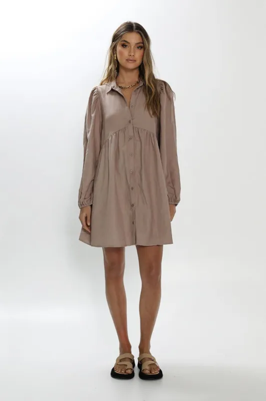 Rosetta Mini Dress | Mocha sold by Madison