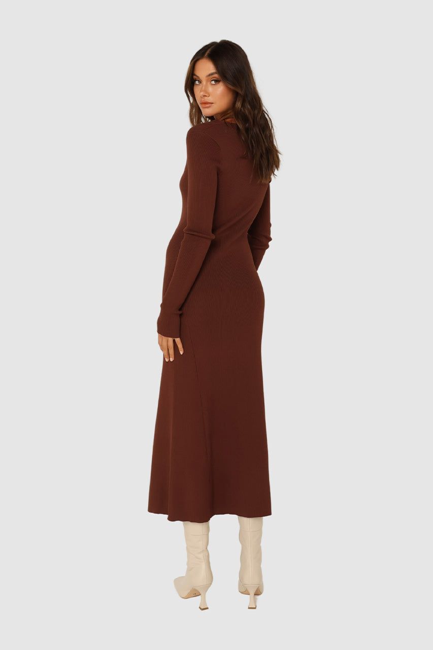 Melanie Knit Midi Dress | Choc sold by Madison product image thumbnail 4