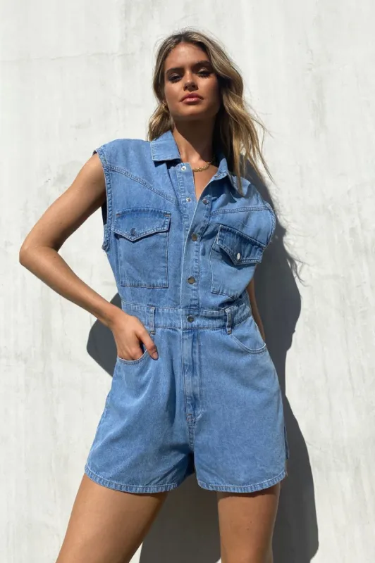 Odessa Playsuit | Denim sold by Madison