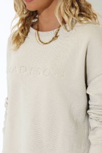 Logo Sweatshirt | Oyster sold by Madison