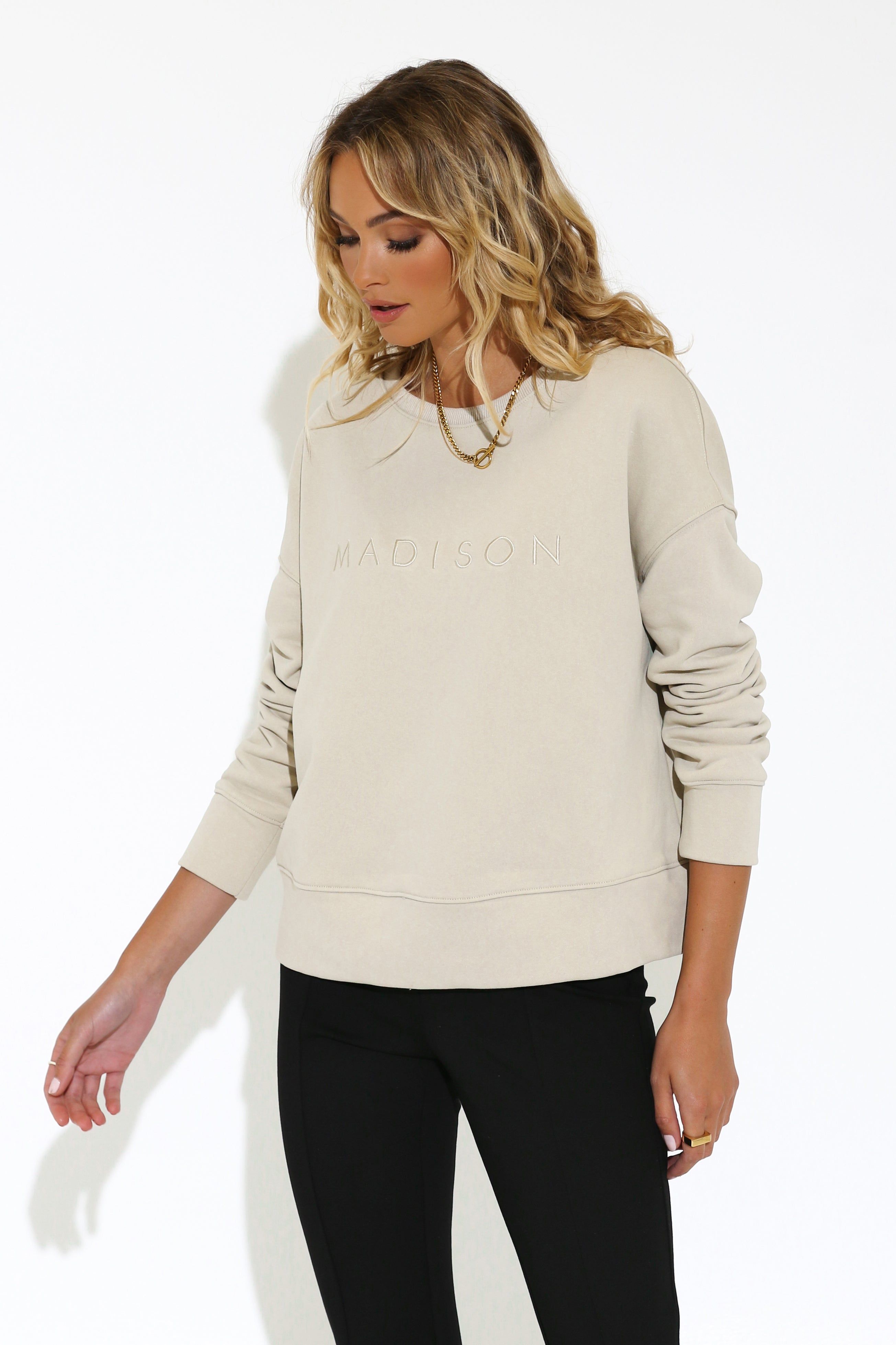 Logo Sweatshirt | Oyster sold by Madison product image thumbnail 3