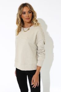 Logo Sweatshirt | Oyster sold by Madison