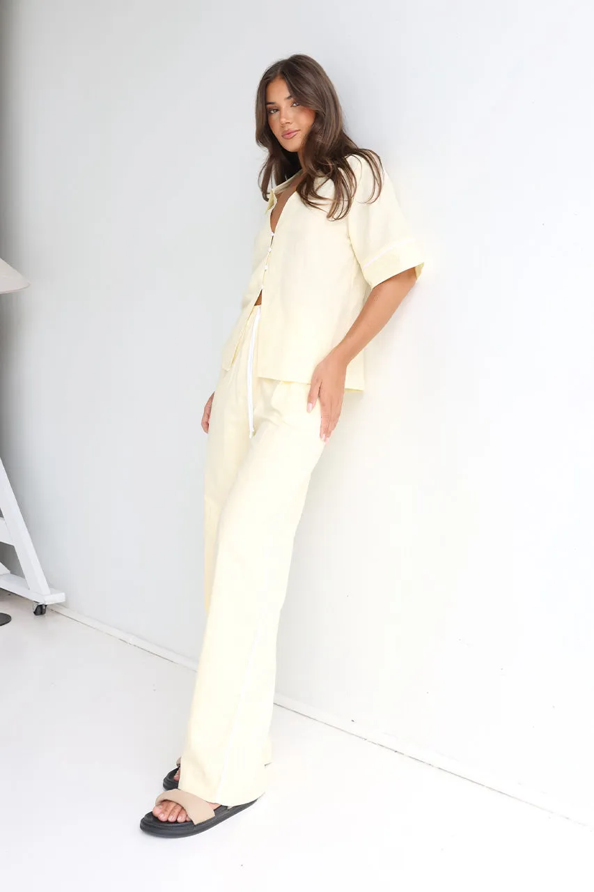 Clara Pants | Lemon/White sold by Madison product image thumbnail 4