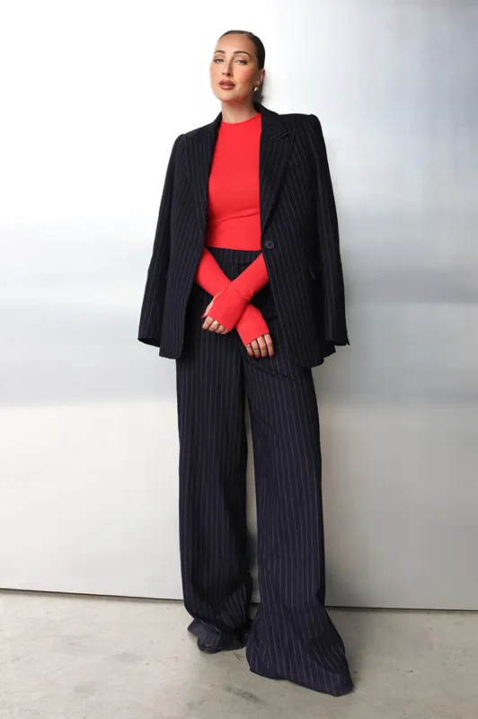 Dallas Pants | Navy Pinstripe sold by Madison